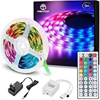 Los mejores  - WenTop Tiras LED 5M- Luces LED RGB 5050 Luces Led de Colores con Control Remoto- 20 Colores 8 Modos de Brillo y 6…